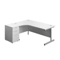 Commerce II Ergonomic Corner Office Desks With Desk High Pedestal