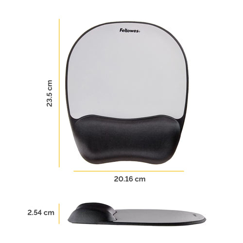 Fellowes Memory Foam Mouse Pad Black, Silver